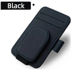 Resim Dashanshop Siyah Pu Deri Güneşlik Gözlük Tutucu Ve Kartlık Modası 