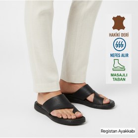 Resim Registan Shoes HAKİKİ KALİTELİ DERİ- TOMMY VERCCETTI TERLİK - SANDALET - PARMAK ARASI- MASAJ TABAN 