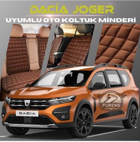 Resim Dacia Joger Kahverengi Tay Tüyü Cepli & Terletmez Sırtlı Oto Koltuk Minder Seti - Koruma Kılıfı Ön & Arka Set 