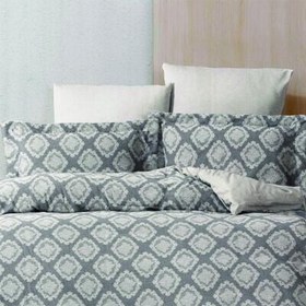 Resim Maxstyle Damask Lyocell Gri Çift Kişilik Nevresim Takımı 