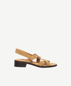 Resim Yargıcı Çapraz Bantlı Kısa Topuklu Süet Sandalet 26ykay4014x 008 Camel 