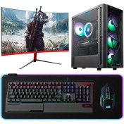 Resim Dragos DRX4564 Amd Ryzen 5 5500 16GB Ram 512GB M.2 Nvme 6gb GTX1660TI 23.6 165Hz Curved Freedos Oyun Bilgisayarı 