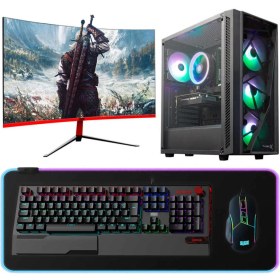 Resim Dragos DRX4564 Amd Ryzen 5 5500 16GB Ram 512GB M.2 Nvme 6gb GTX1660TI 23.6 165Hz Curved Freedos Oyun Bilgisayarı 