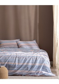 Resim Madame Coco Favor King Size %100 Pamuk Ranforce Baskılı Nevresim Takımı - Mavi MAVI 