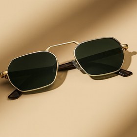 Resim LOOKUP Eşref tek gözlük UV 400 korumalı leopar sap yeşil cam güneş gözlüğü 