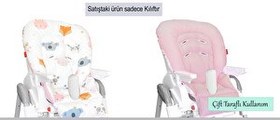 Resim Holmer Leke Tutmaz Organik Max-M Pembe Mama Sandalyesi Minderi ve Kılıfı 