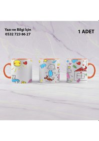 Resim Anaokulu Öğretmeni Öğretmenler Günü İçin Kişiye Özel İsim Baskılı Kupa Bardak Öğretmene Hediyelik Turuncu 