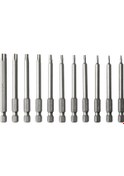 Resim Geeksen Tornavida 11 Adet 75mm Uzun Tornavida Ucu Seti 1/4'' He-x Şaft Torx Manyetik Tor 