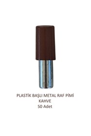 Resim Adilon Plastik Metal Başlı Raf Pimi Kahve 50 Adet 