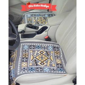 Resim Obam Oto Koltuk Kılıfı (Çift Taraflı )Yıkanabilir Araba Takımı Kilim Kırçıllı Gri Renk FİAT,WW,OPEL,HYUNDAİ,BMW,MERCEDES,HER ARACA UYGUN 