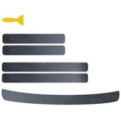 Resim Novahub Genel Araba Tampon Koruyucu Çıkartması Kapı Plakası Etiket Çizmez Karbon Fiber Trim Aksesuarları 