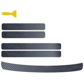 Resim Novahub Genel Araba Tampon Koruyucu Çıkartması Kapı Plakası Etiket Çizmez Karbon Fiber Trim Aksesuarları 