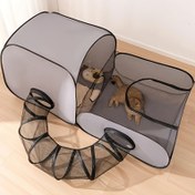 Resim Tünel ile Ekstra Büyük Kare Kedi Kumu Kutusu - Dayanıklı Yüksek Yoğunluklu Fiber File, Çizilmeye Karşı Dayanıklı ve Kolay Temizlenebilir Tasarım, Büyük Kediler İçin Modern Evcil Hayvan Mobilyası, İç Mekan Tırmanma, Dinlenme ve Oyun İçin, Büyük Kedi Kumu Kutusu, saç tokası Bakım Aracı 