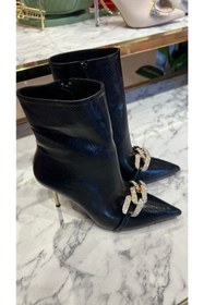 Resim lescarpe Siyah Petek Desenli Dumanlı Bot 