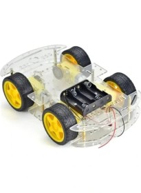 Resim Die Grup 4WD Robot Araba Platform Kiti - Şeffaf Parçalar ile Yapım 