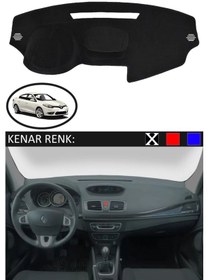 Resim Torpido Koruma Halısı Siyah Kenar Renk Siyah Renault Fluence İle Uyumlu 