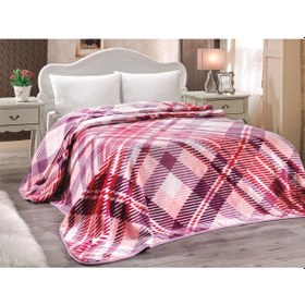 Resim Mink Battaniye Yumuşak Doku 1078 Pembe Çift Kişilik Pembe 