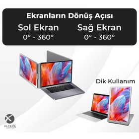 Resim ULTRAX 15.6″ İkili Taşınabilir Monitör Çoklu Ekran Fhd Notebook Monitör 
