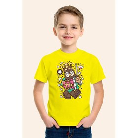 Resim Karya ButikBaykuş Baskılı Sarı Çocuk Tshirt 02 