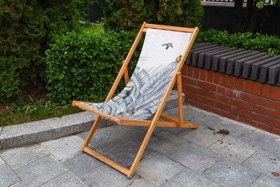 Resim Renkli Kuş Detaylı Şezlong - Şezlong SZ307 - Şezlong ve Kumaş 