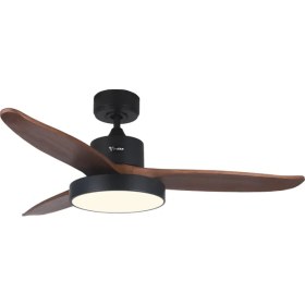 Resim Alsanfan Darkwind Siyah Motorlu Kahverengi Kanatlı Aydınlatmalı Uzaktan Kumandalı 122cm Tavan Vantilatörü 
