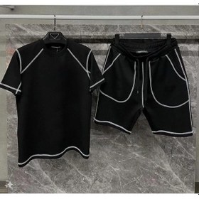 Resim Unisex Karoyaka Dikişli Şortlu Takım - Siyah 001 