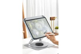 Resim Storemax 360 Derece Dönebilir Laptop ve Tablet Standı – Paslanmaz Çelik, Ayarlanabilir Yükseklik, Katlanabilir Masaüstü Bilgisayar Standı, iPad ve MacBook Uyumlu Ergonomik Raf-Dizüstü Pc (Laptop Standı) 