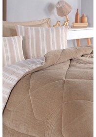 Resim Wellsoft Yorgan Tek Kişilik Soft Line Bej Bej 