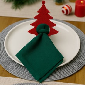 Resim Dekals Çam Ağacı Desenli Peçete Sunum Yüzüğü Peçete Servis Halkası Peçete Sunum Aksesuarı 