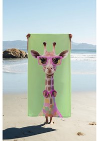 Resim Dijital Baskı Plaj Deniz Havlusu Zürafa Desenli Peştamal Hvl0133 Renkli 