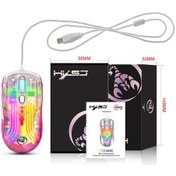 Resim Maiyame Hxsj X400 Kablolu Şeffaf Göz Kamaştırıcı Renkli Fotoelektrik Mouse 12800 DPİ 6 T Mouse 