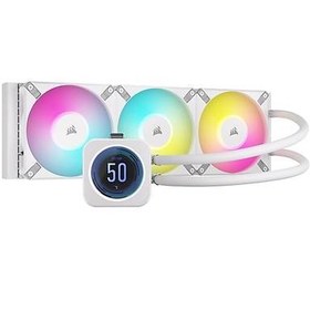 Resim CORSAİR İCUE H150İ ELİTE LCD XT 360MM 3 X AF120 RGB FAN İCUE COMMANDER CORE KONTROLCÜ DAHİL SIVI İŞLEMCİ SOĞUTUCUSU BEYAZ (CW-9060077-WW) 