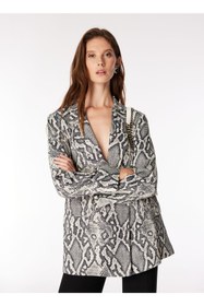 Resim Fabrika Çok Renkli Kadın Kruvaze Desenli Blazer F4WL-CKT0327 