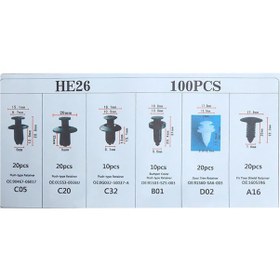 Resim 100 Adet Araba Tutma Klipsleri Gövde Plastik Perçinler Bağlantı Elemanları İtme Tamponu Kapı Döşeme Paneli Vidaları Çıkarma Aleti İle 