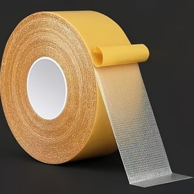 Resim 1 adet Fiberglas Örgülü Ekstra Güçlü Çift Taraflı Bant, Su Geçirmez, Yüksek Yapışma, Duvar ve Cam Onarımı İçin Kolay Uygulanabilen Şeffaf Bant 