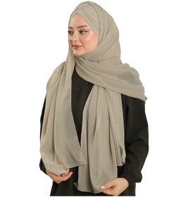 Resim Hürrem Bone Bej Pratik Hazır Geçmeli Bone Şal Şifon Drapeli 2507 12 bej 