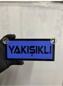 Resim Mavi Renk Üzeri Siyah Renk Yakışıklı Yazılı Vantuzlu Cam Süsü 