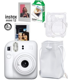 Resim Fujifilm Instax Mini 12 Fotoğraf Makinesi-10lu Film-Büzgülü Kılıf-Simli Koruyucu Kılıf ve Mıknatıslı Çerçeve 