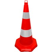 Resim İleri Trafik PVC Trafik Konisi 70 cm Çift Reflektifli Trafik Dubası 