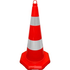 Resim İleri Trafik PVC Trafik Konisi 70 cm Çift Reflektifli Trafik Dubası 