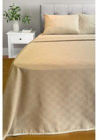 Resim Alla Turca Çift Kişilik Doğal Pamuk Pike Sütlü Kahve Kahverengi 