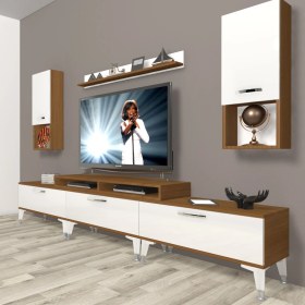 Resim Decoraktiv Ekoflex 270DA Mdf Silver Tv Ünitesi Tv Sehpası - Ceviz - Beyaz 
