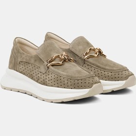 Resim Desa Kadın Yeşil Metal Aksesuarlı Dolgu Topuklu Süet Spor Ayakkabı 