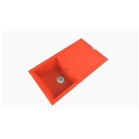 Resim Polex Cristalüx Granit Evye P-03 Turuncu Tezgah Altı Ve Tezgah Üstü Mutfak Evyesi 85x49.5 CM 