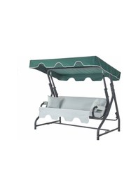 Resim Ruta 3 Kişilik Sabit Bahçe Balkon Teras Salıncağı - Yeşil Çizgili Yeşil 