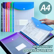 Resim 6 Paket A4 Yüksek Kapasiteli Düzensiz Yapraklı Dosya Çantaları, 11 Delikli Bağlayıcı Halkalar, Modern PP Malzeme, Genişletilebilir Düğme ve Etiket Cebi, Okul, Ev, Ofis, Katılım, Seyahat - Taşınabilir Tasarım 