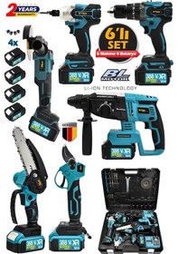 Resim Staxx ST6in38 Kırıcı Delici + Taşlama + Matkap + Somun Sıkma Dal Budama - Dal Makası 6'lı Usta Set 