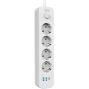 Resim Hilfe Akım Korumalı USB'li Uzatma Kablosu Beyaz 