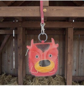 Resim El Yapımı Hakiki Deri Boğa Tasarımlı Fermuarlı Kadın Cüzdan Kartlık Bozuk Para Anahtarlık Kırmızı 