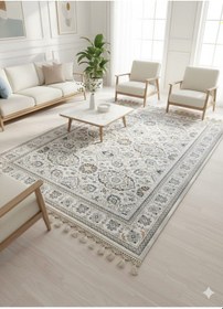 Resim Modern Desenli Mavi Salon Kilimi-160 230 Cm- Açık Mavi 